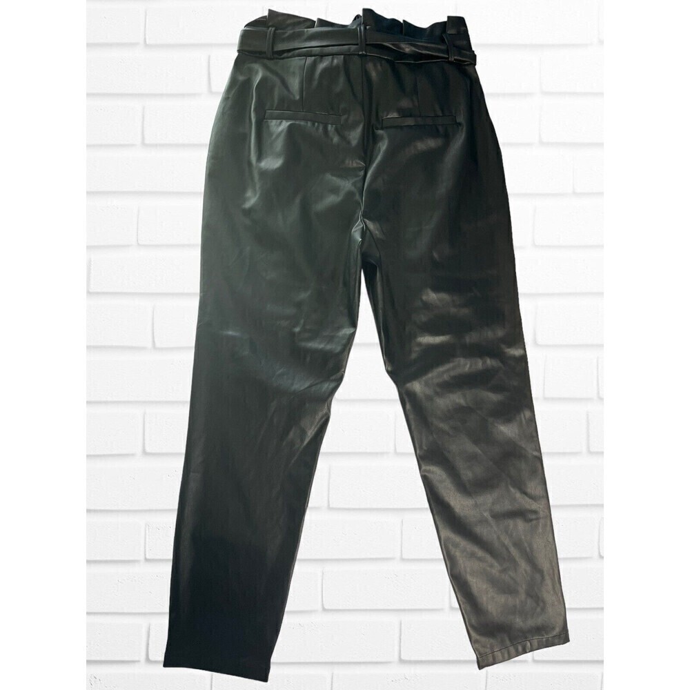Vero Moda Women's Medium Pants Eva Paperbag Faux Leather Ankle‎ Black - Picture 7 of 8